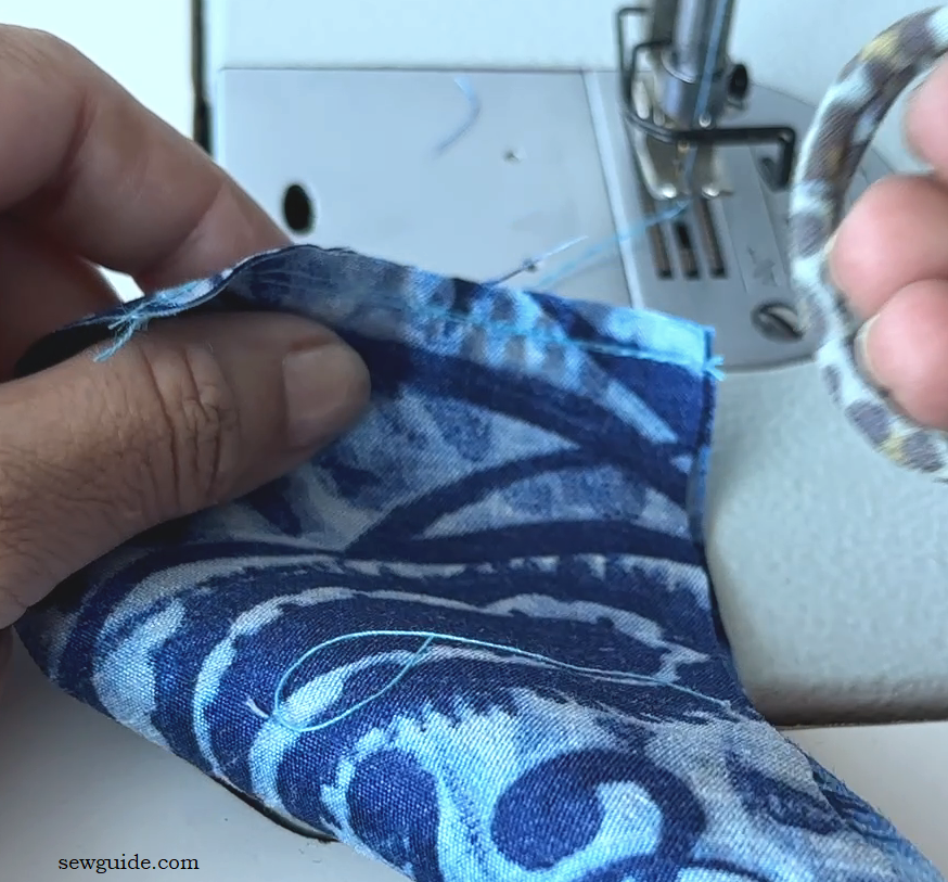sew the fabric edges together