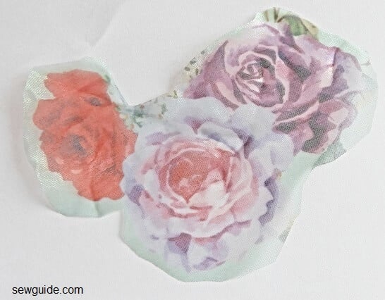 applique piece cut out from a floral fabric 