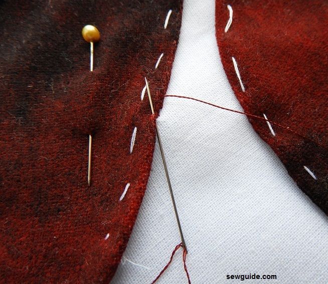 Make tiny hand stitches along the border