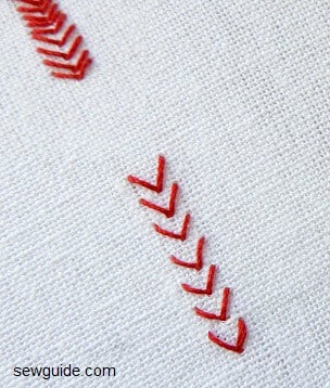 upright arrowhead stitch - single arrowhead stitches made one over the other