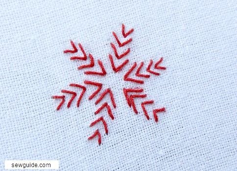 arrowhead stitch -flower design