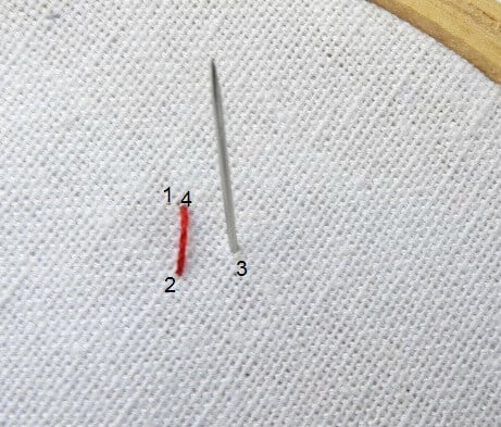 Follow the sequences of stitches to form the single arrowhead stitch