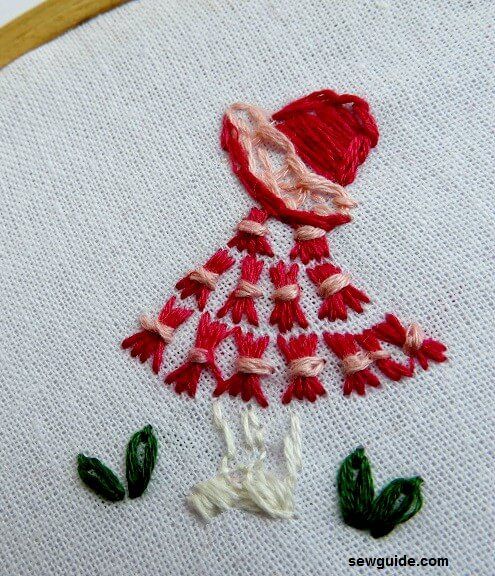 tie the straight stitches -sunbonnet sue design