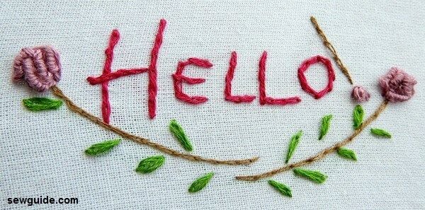 letters embroidered on fabric