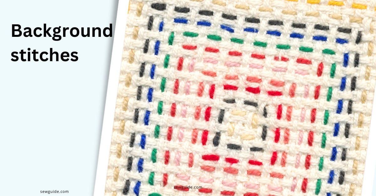 embroidery for background fabric.