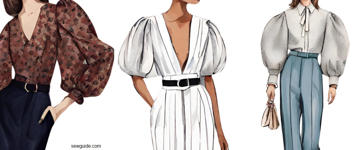 illustration of 3 different lengths of balloon sleeves