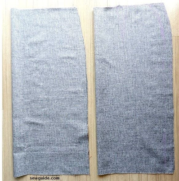 front pattern and the back pattern cut