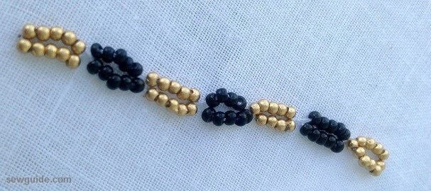 bead border patterns with small sugar beads.