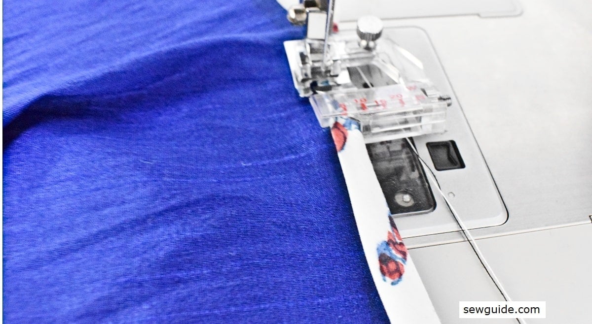 binding done on the fabric edge with the bias binding presser foot