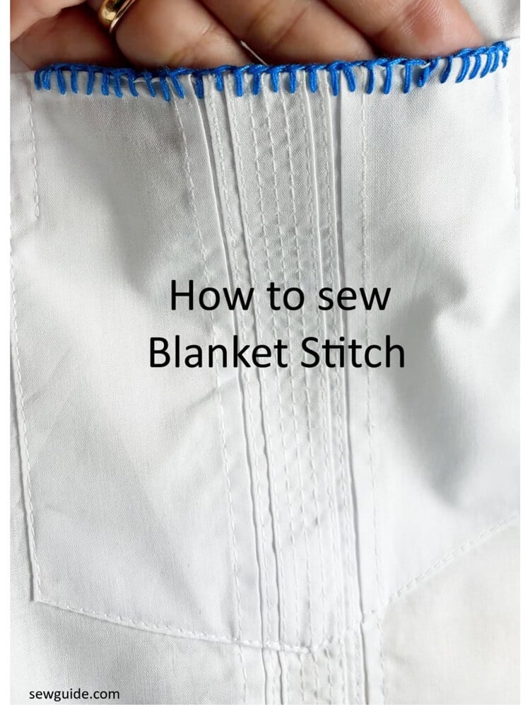 blanket stitch edge on a pocket top