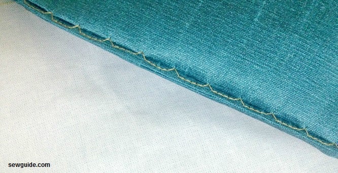 How the blind hem stitch looks on the inside.