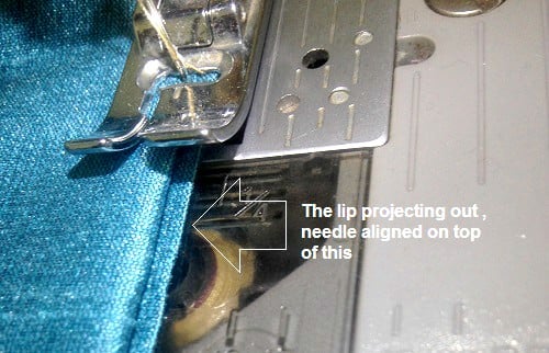 sew the blind hem stitch along the folded edge