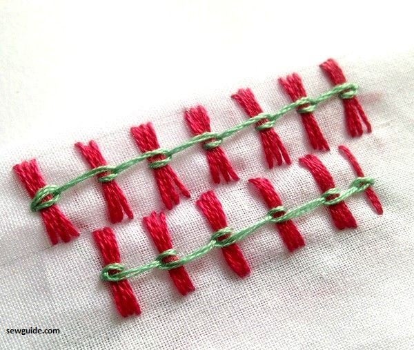 Butterfly chain stitch Border design
