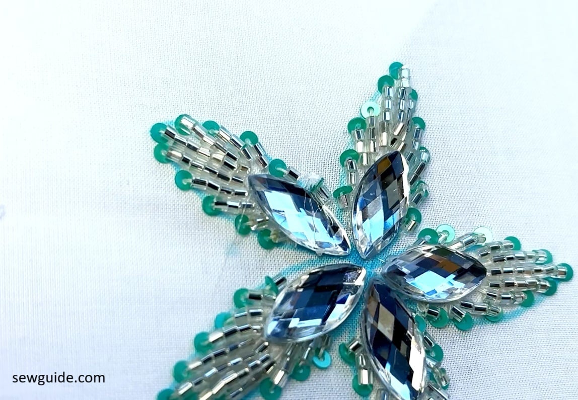 bugle bead flower motif