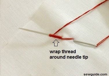 wrap thread a number if times around the needle tio