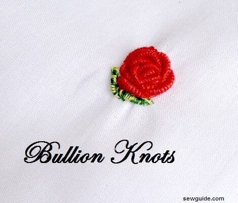 bullion stitch rose