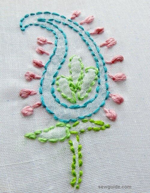 chikan motif of paisley design