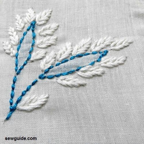 finish the stems with back stitches