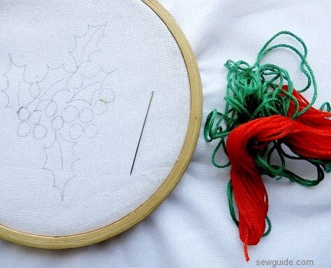 embroider a christmas themed design