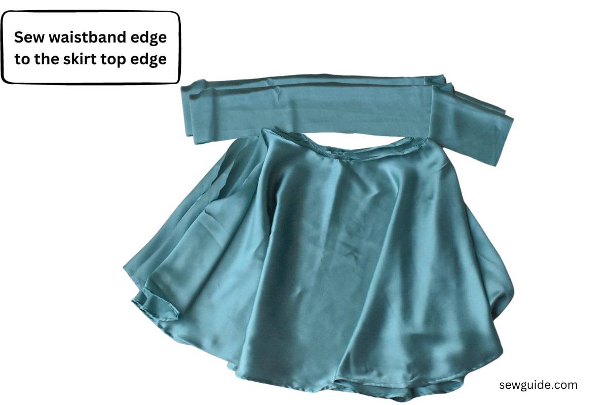 sew waistband to the skirt