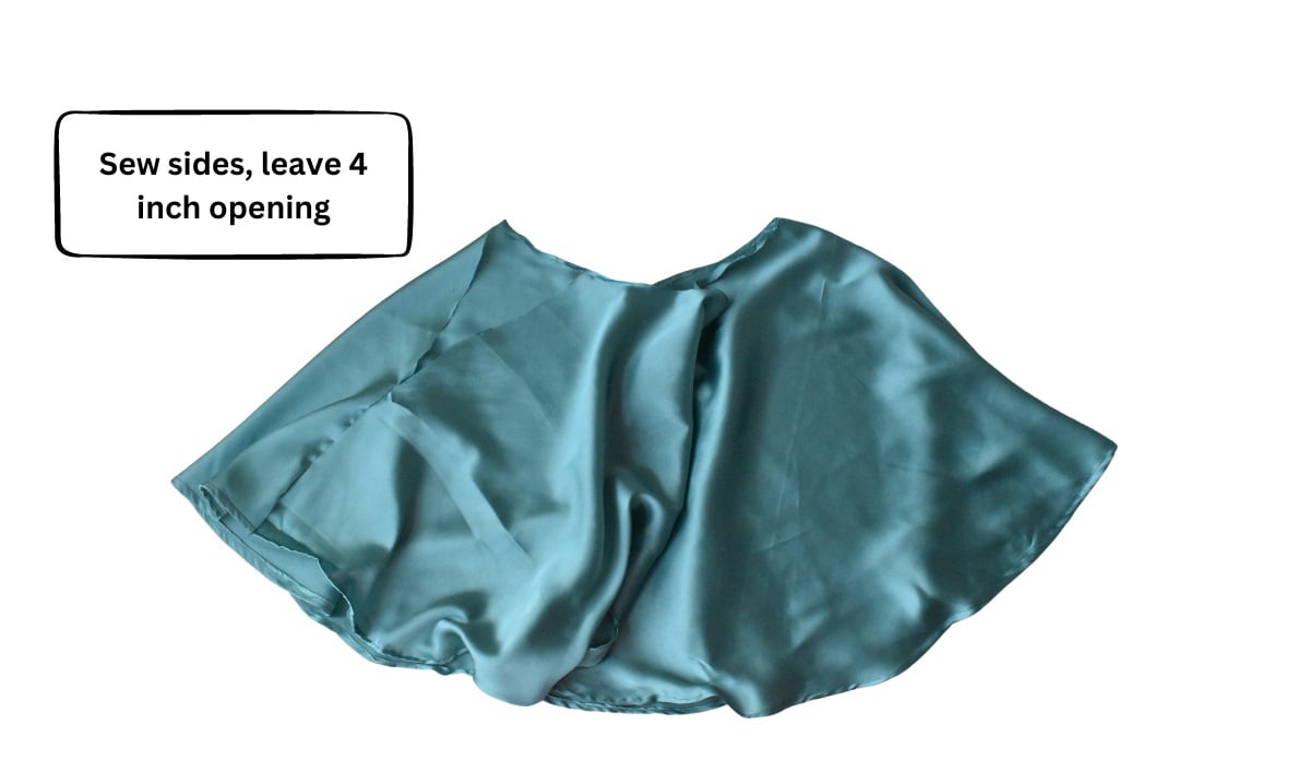 sew sides leaving 4 inch opening