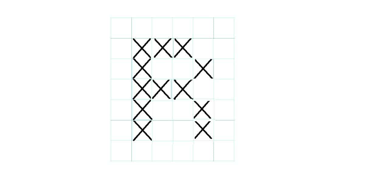 Cross stitch letter R