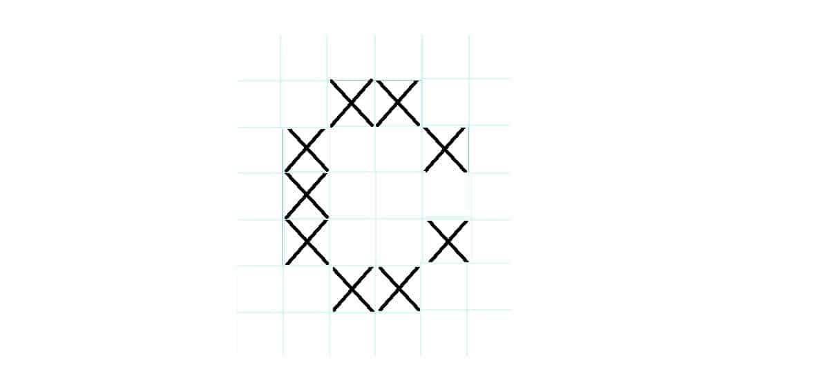 Cross stitch letter C