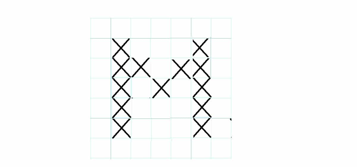 Cross stitch letter M