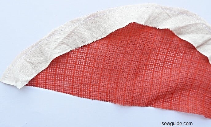 sew bias tape on the curved edge