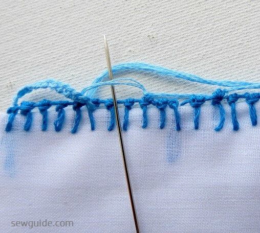 make blanket stitches over the loops