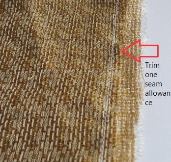 sewing delicate loosely woven fabric - mock french seam-trim one seam allowance