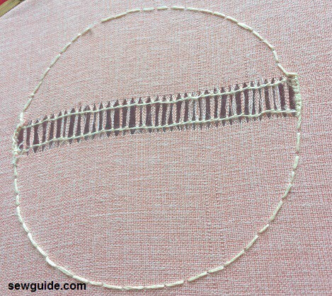 make knots at the bottom edge as well for the drawn thread embroidery
