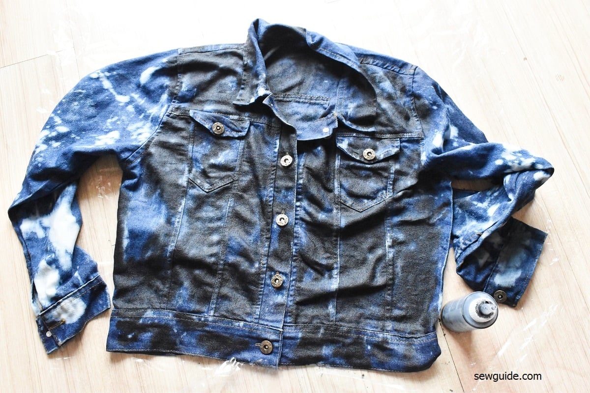 dye the denim jacket to get it darker in color.