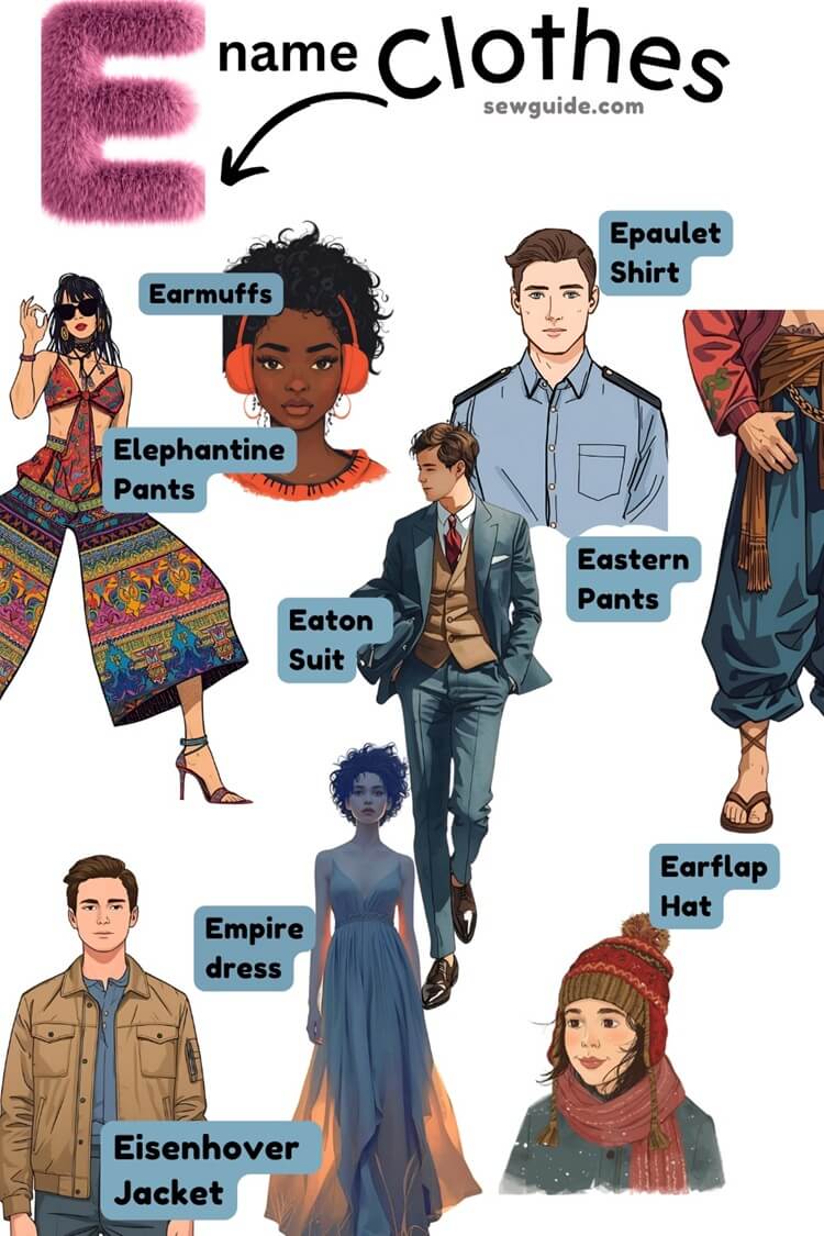 clothing starting with the letter E