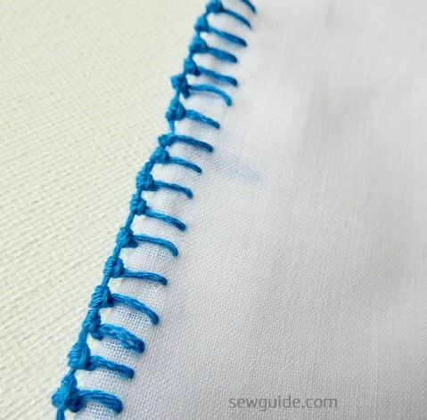 embroidery edge stitches with knots - basics by hand sewing