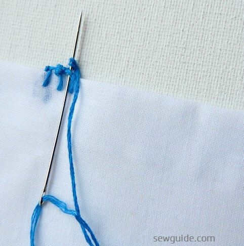 pull the stitch tight after taking out of the needle - this make a very pretty knotted embroidery edge stitches
