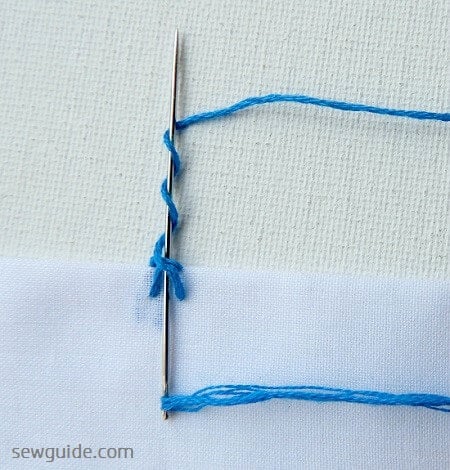 decorative edge knotted stitches -several twists are made on the needle