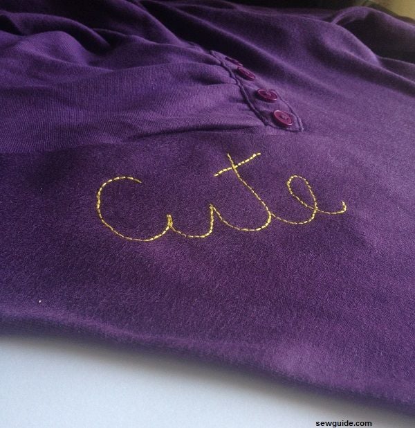 cute embroidered on garment