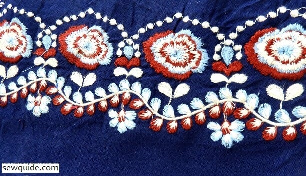 embroidering border designs with a sewing machine