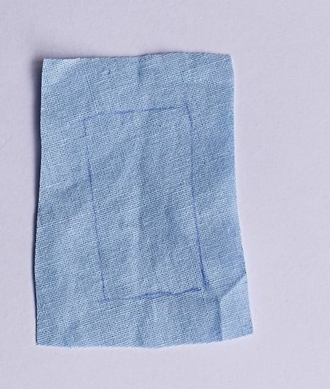 The area marked for the stitches.