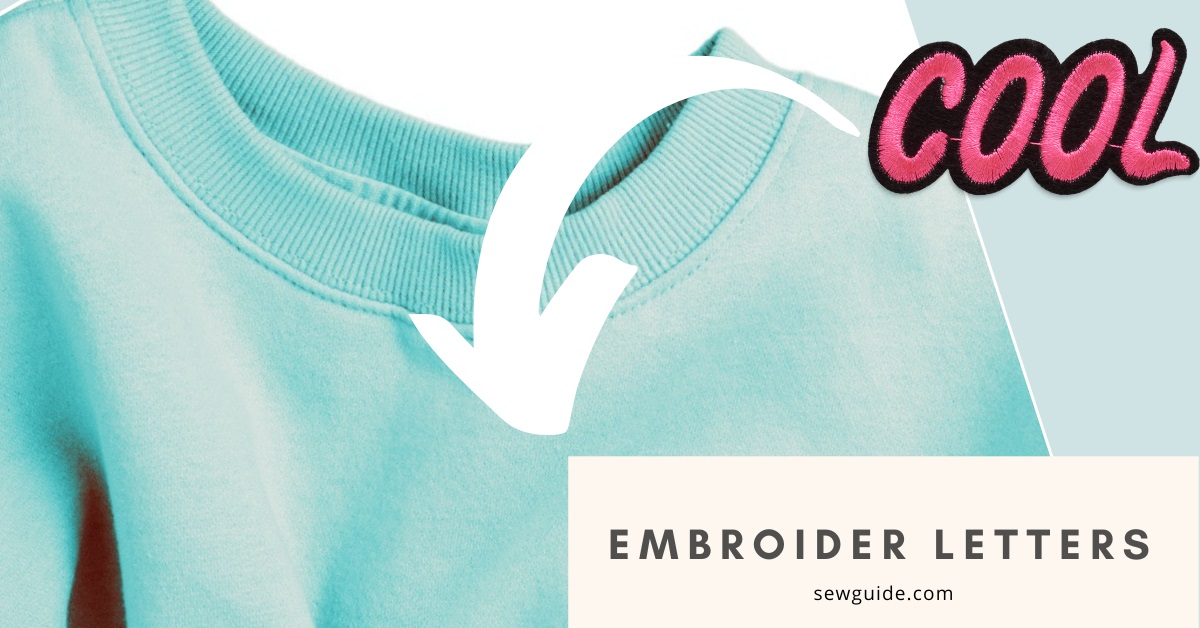 embroidering letters on clothes.