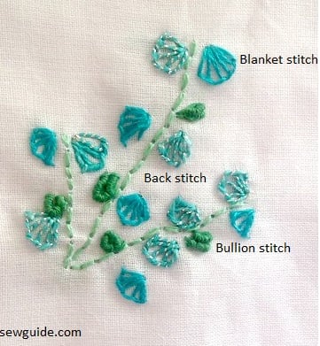 blanket stitch flowers