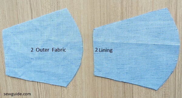 cut 2 outer fabric and 2 lining