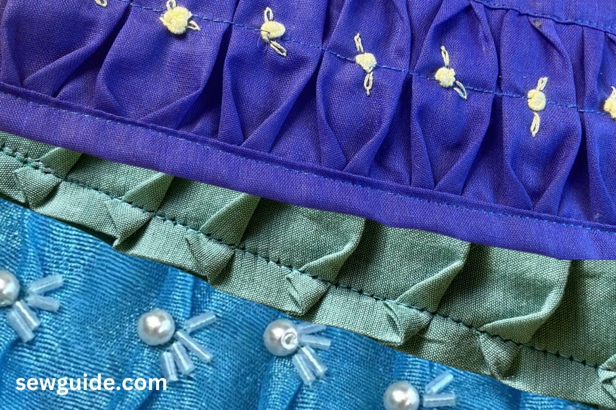 3 types of pleated fabric trims