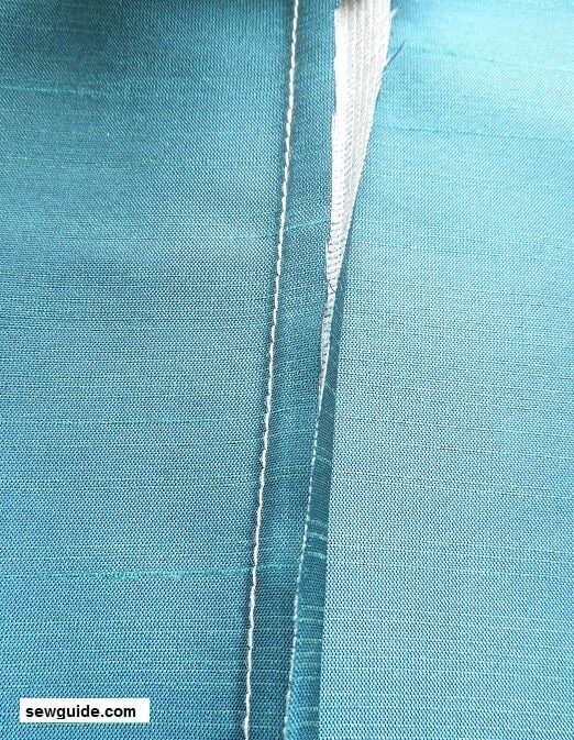 Curve the 1/2 inch seam allowance over the 1/4 inch seam allowance