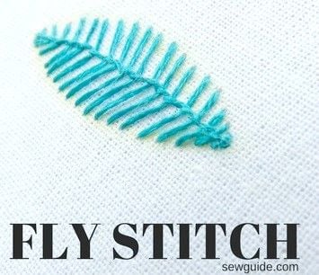 leaf made with a fly stitch