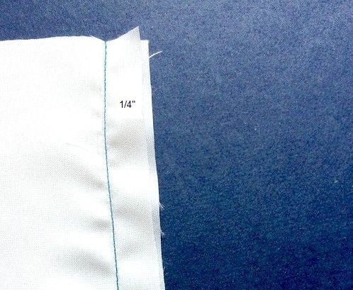 Sew fabric pieces with 1/4 inch seam allowance