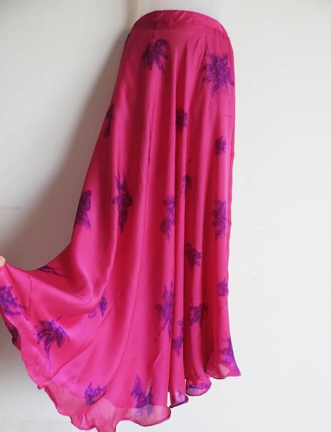 FULL LENGTH SKIRT -hem finished with a rolled hem