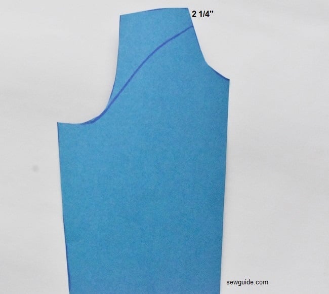 Mark bodice for raglan sleeve