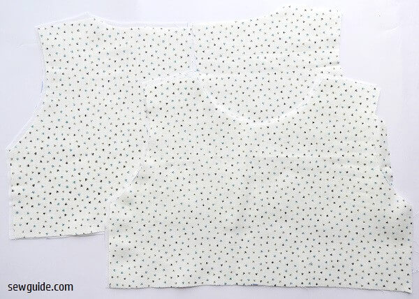 3 bodice pieces of the dress